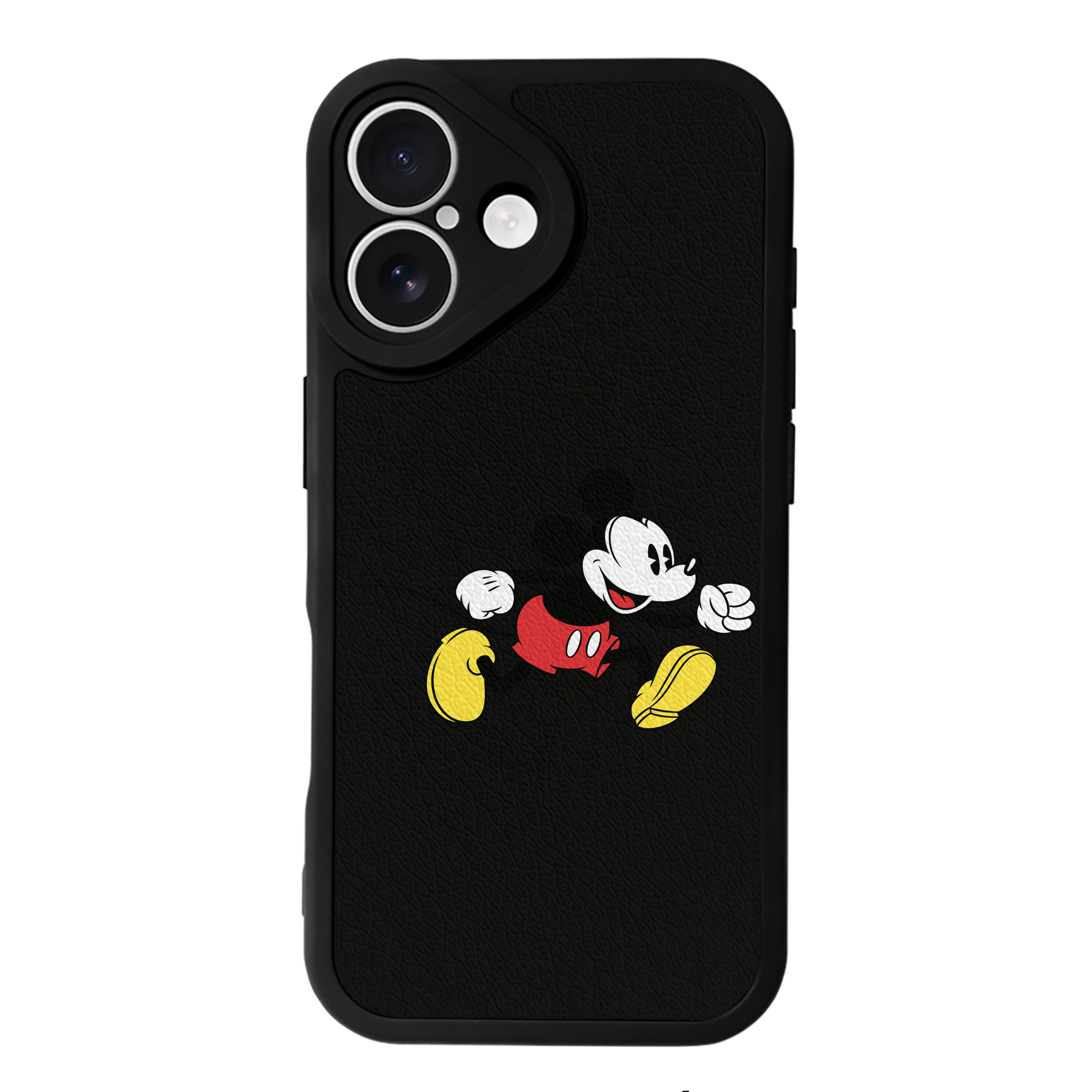 （画像用） ミッキーマウス Mickey Mouse 【iPhone 16シリーズ対応】シリコンスマホケース（レザー調） 材質：シリコン